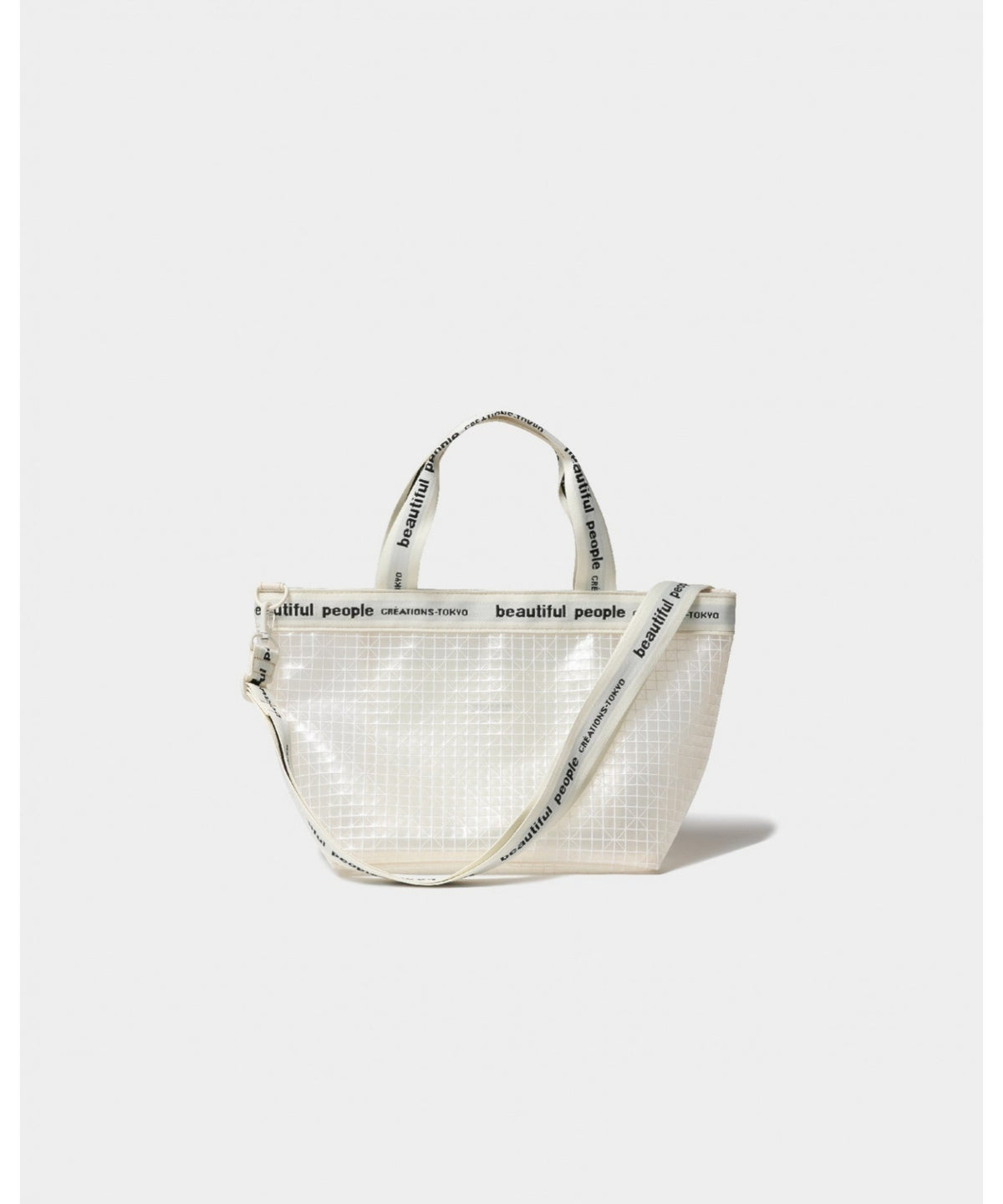plaid vinyl logo tape bag M