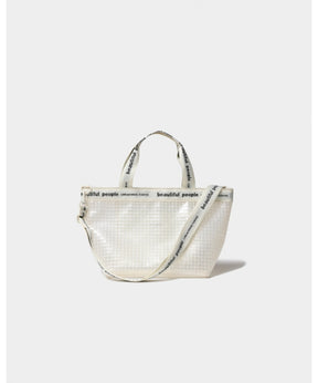 plaid vinyl logo tape bag M