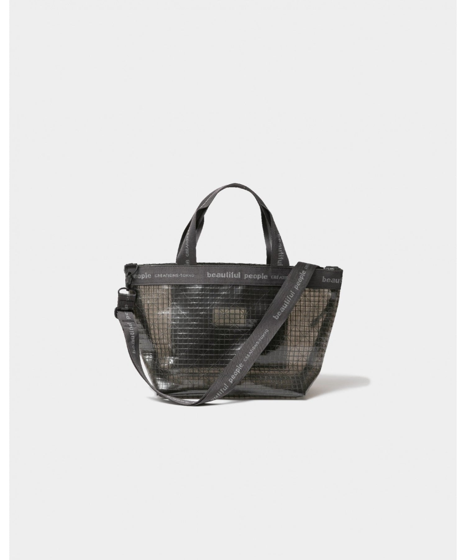 plaid vinyl logo tape bag M