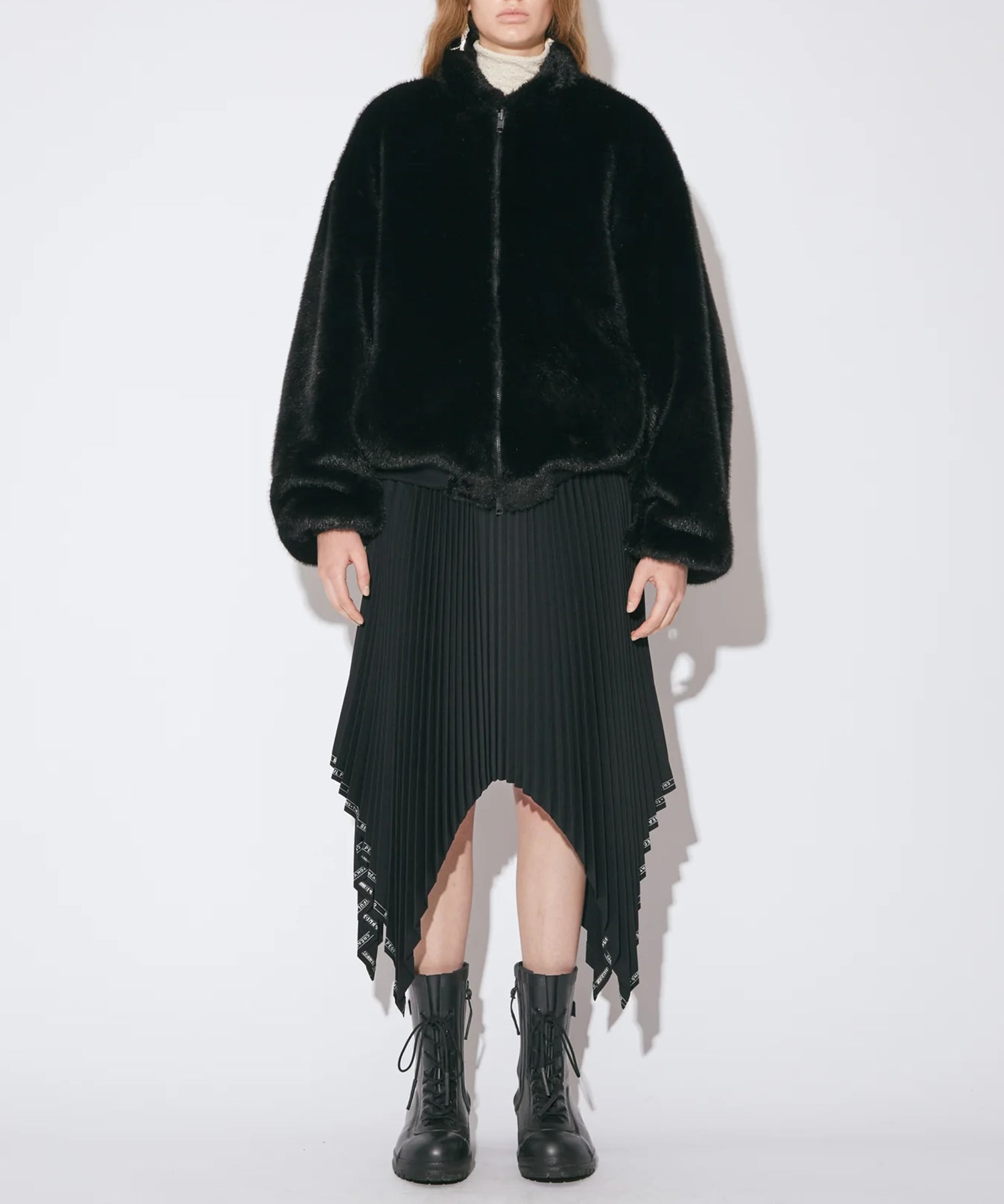 fur×taffeta B-15 blouson