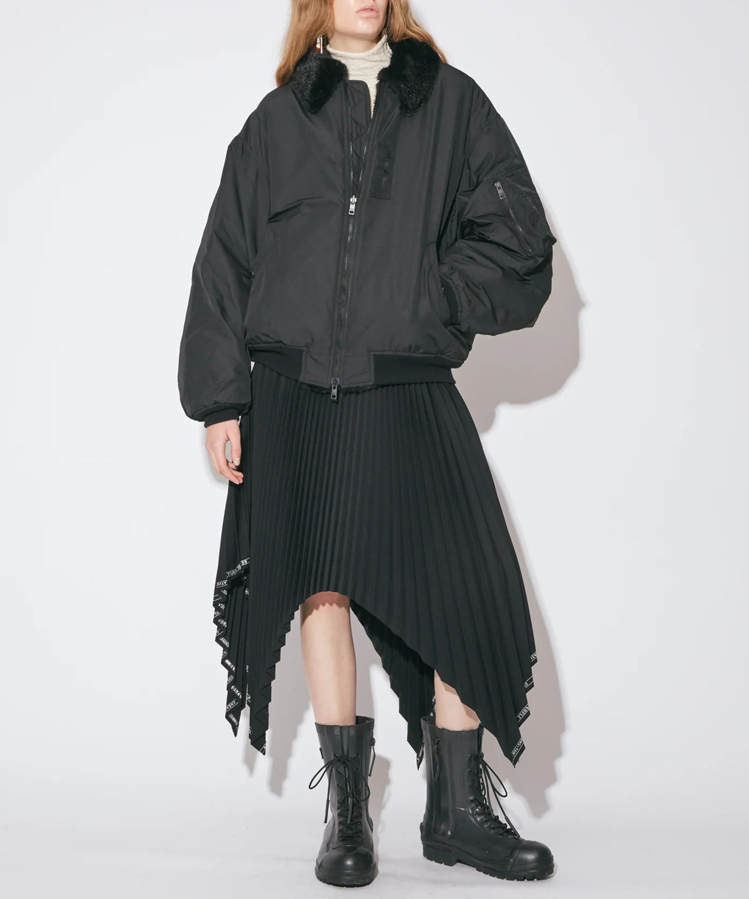 fur×taffeta B-15 blouson