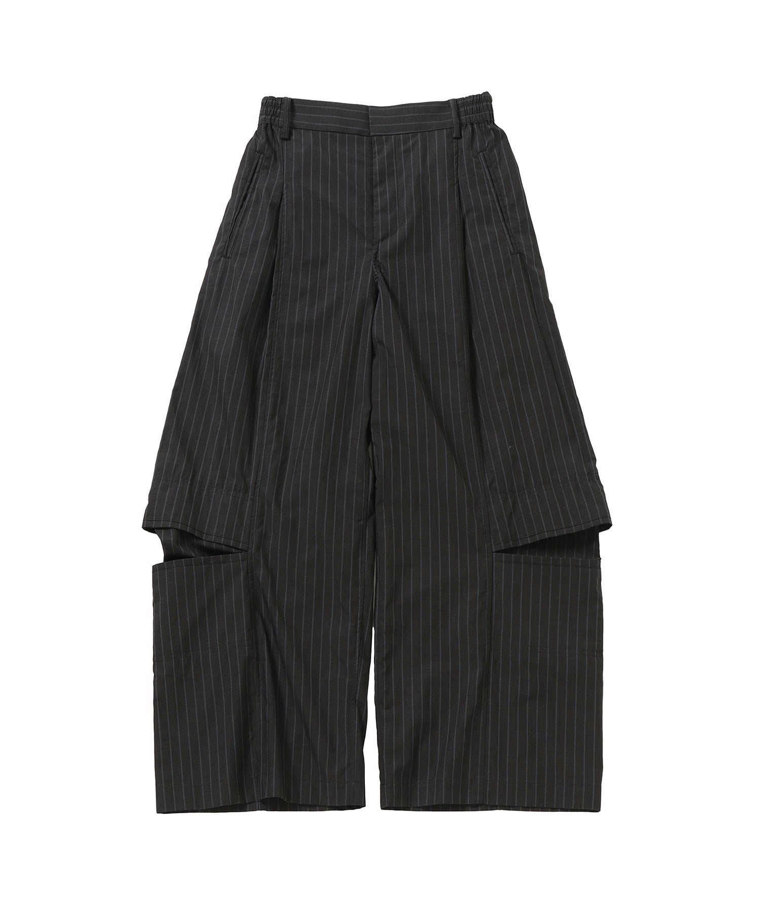 cotton suiting trompe loeil pants