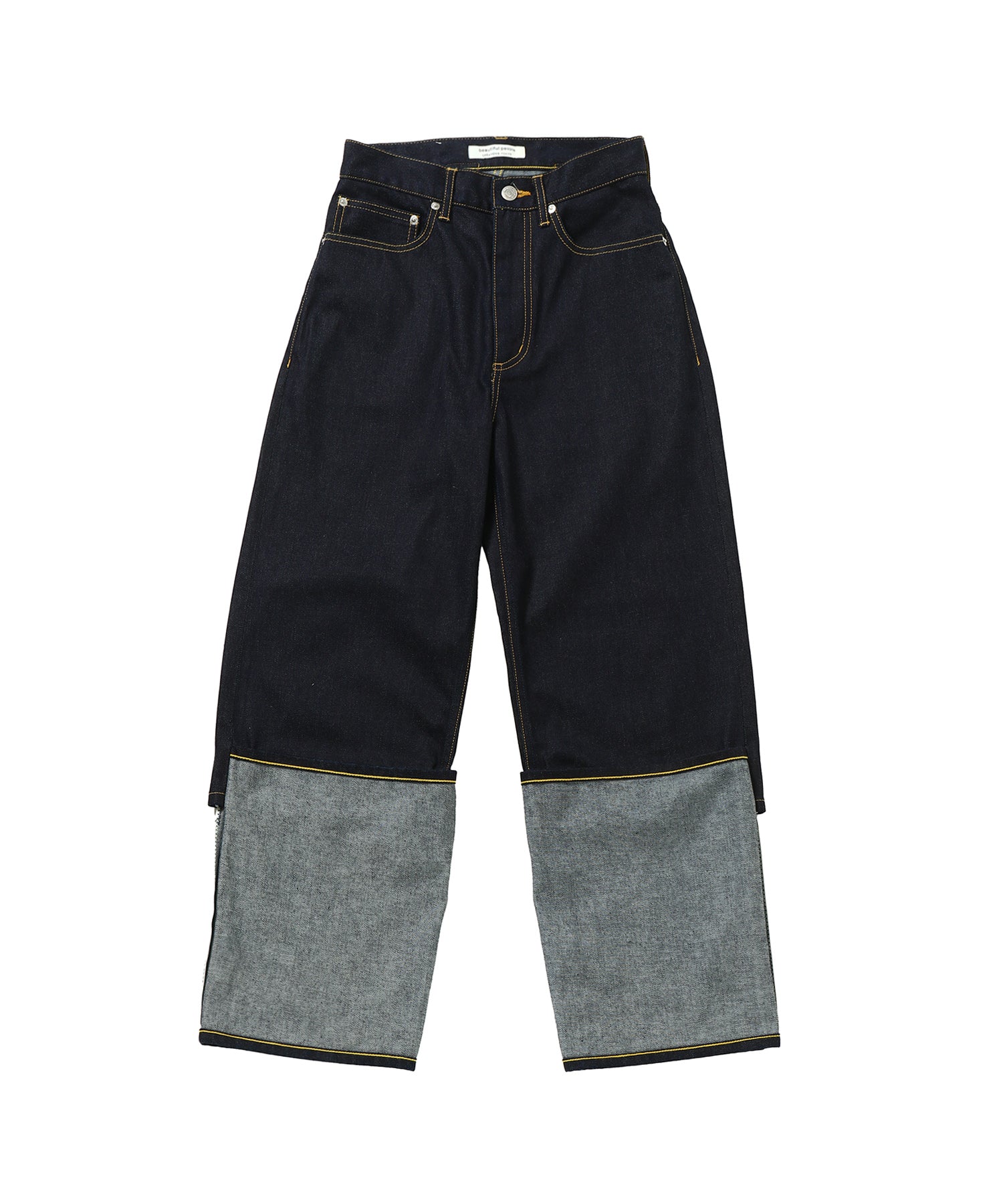 selvedge denim flip hem pants