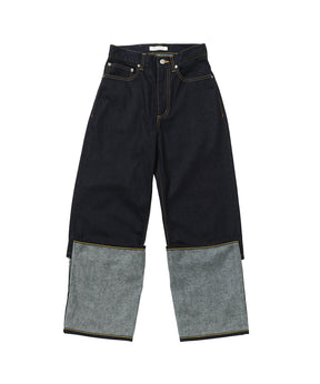 selvedge denim flip hem pants