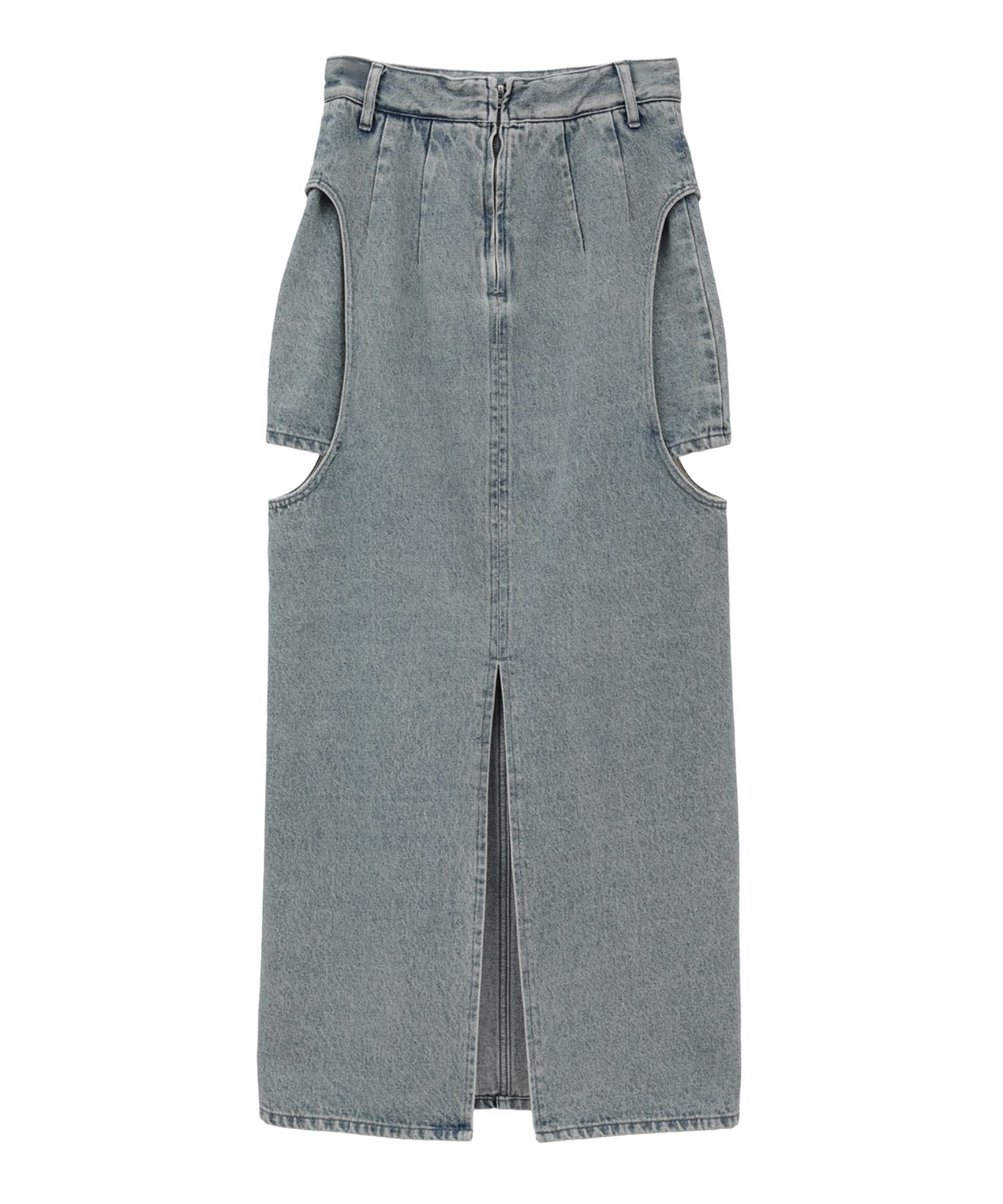 CIRCLE CUT LAYERED DENIM SKIRT