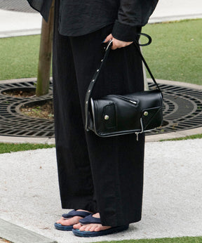 COTTON LINEN SIDE LINE WIDE PANTS