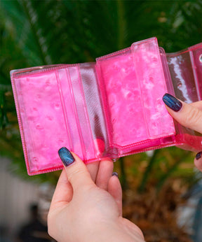 nothing to hide vinyl ostrich mini wallet