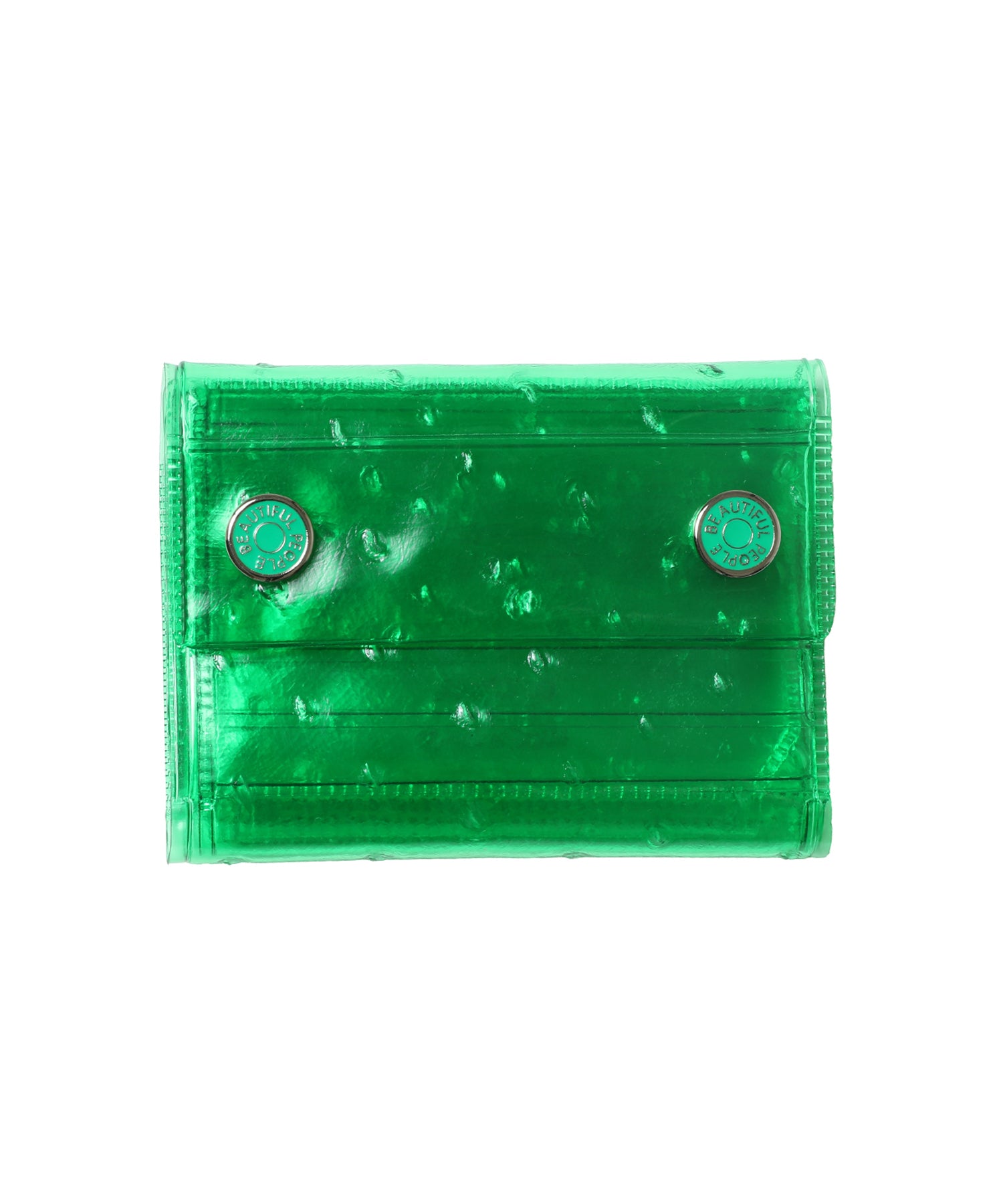nothing to hide vinyl ostrich mini wallet