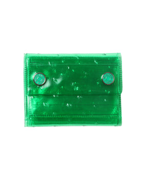 nothing to hide vinyl ostrich mini wallet