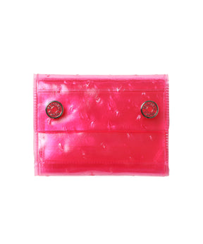nothing to hide vinyl ostrich mini wallet