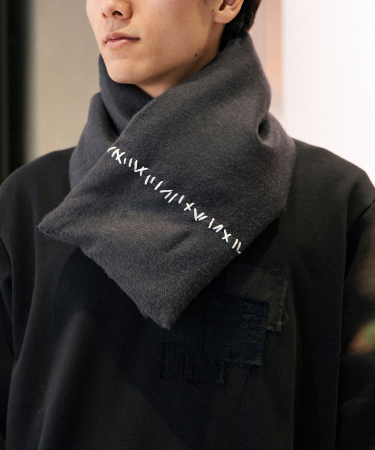 KUON x The Inoue Brothers Wool Sashiko Scarf