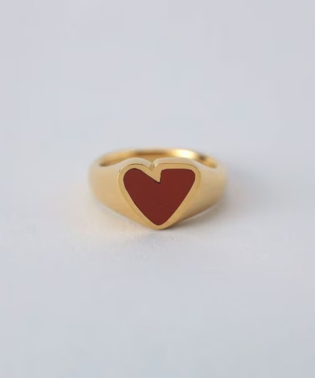 HEART STONE RING GD