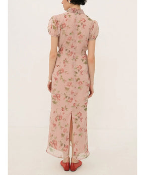 SHEER FLOWER MINI PUFF ONEPIECE