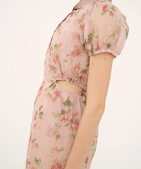 SHEER FLOWER MINI PUFF ONEPIECE
