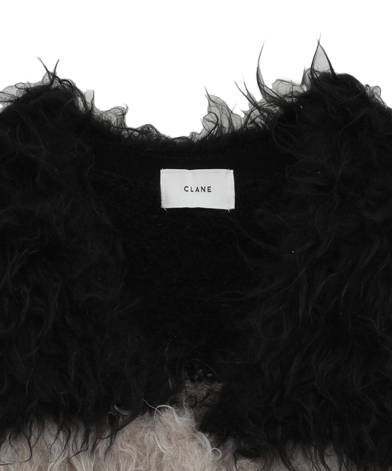 BI COLOR SHAGGY KNIT CARDIGAN