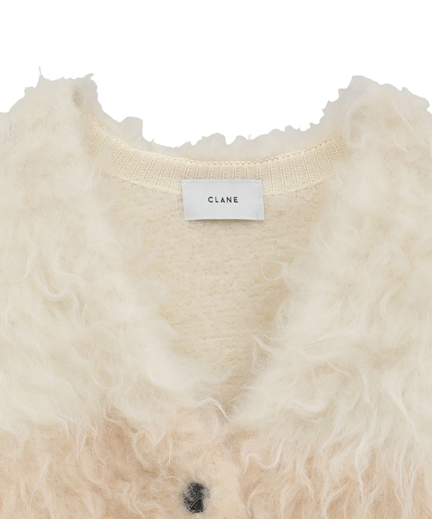 BI COLOR SHAGGY KNIT CARDIGAN