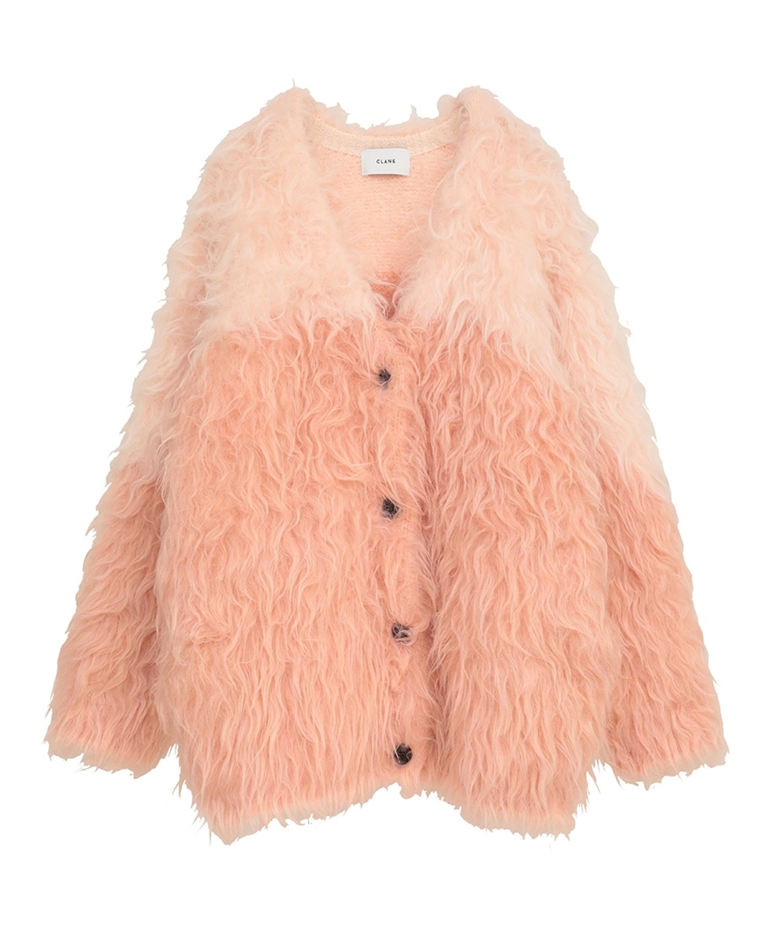 BI COLOR SHAGGY KNIT CARDIGAN