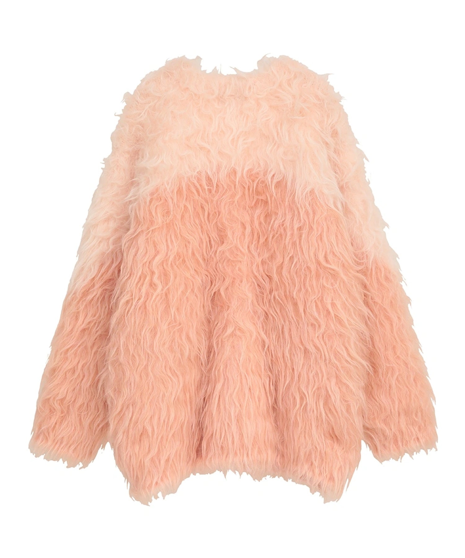 BI COLOR SHAGGY KNIT CARDIGAN