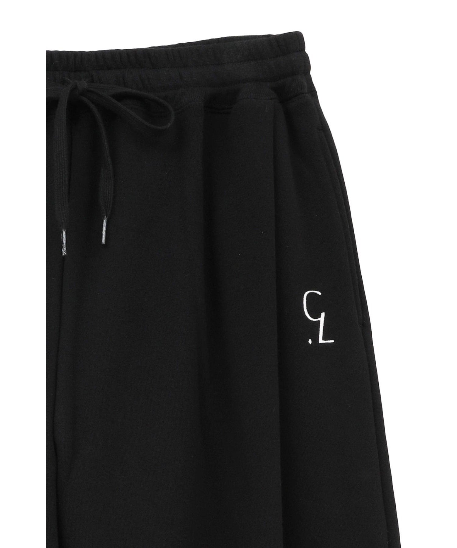 LOGO SWEAT TUCK WIDE PANTS