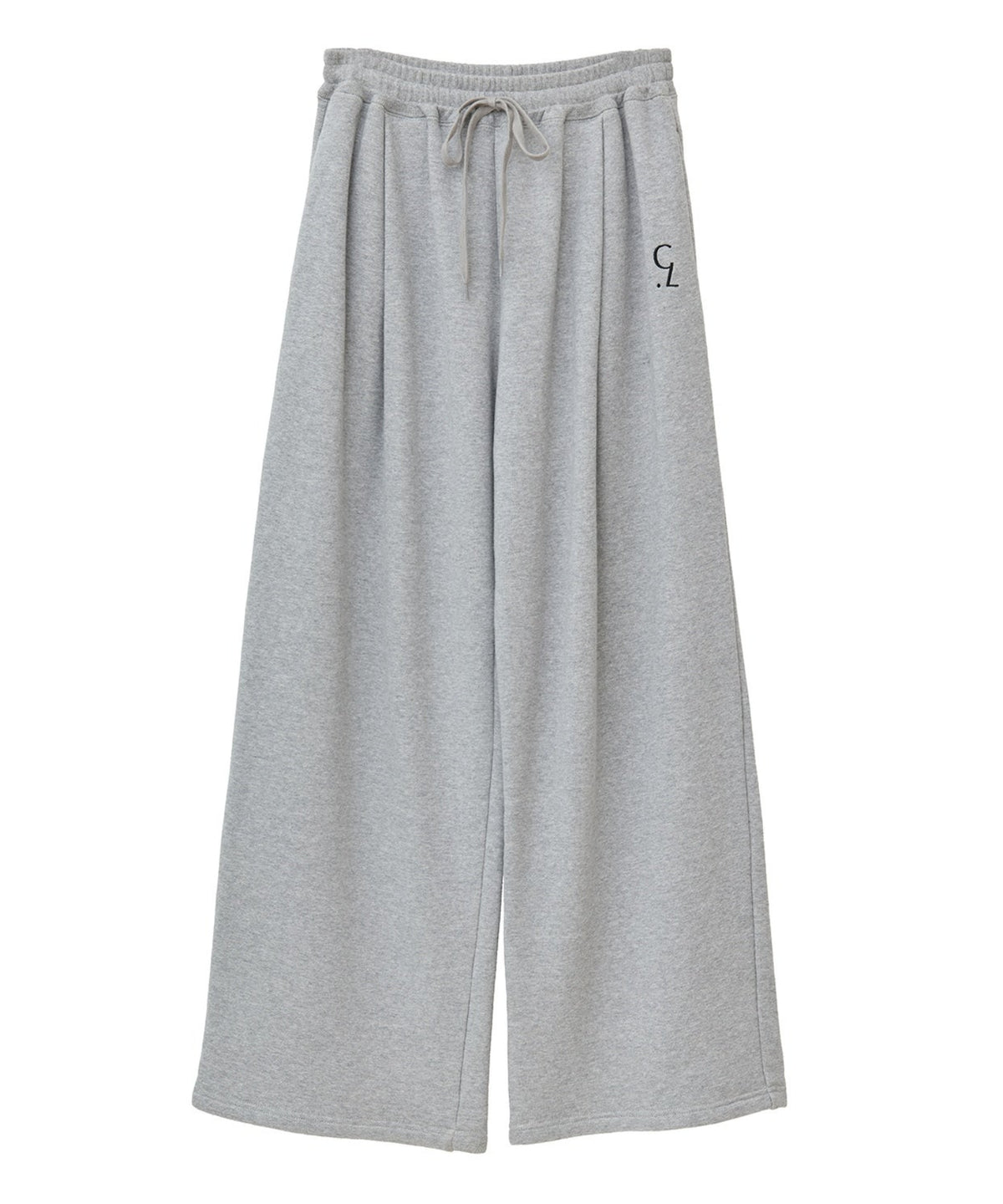 LOGO SWEAT TUCK WIDE PANTS