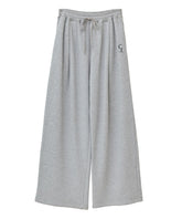 LOGO SWEAT TUCK WIDE PANTS