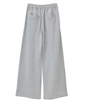LOGO SWEAT TUCK WIDE PANTS