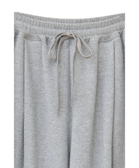 LOGO SWEAT TUCK WIDE PANTS