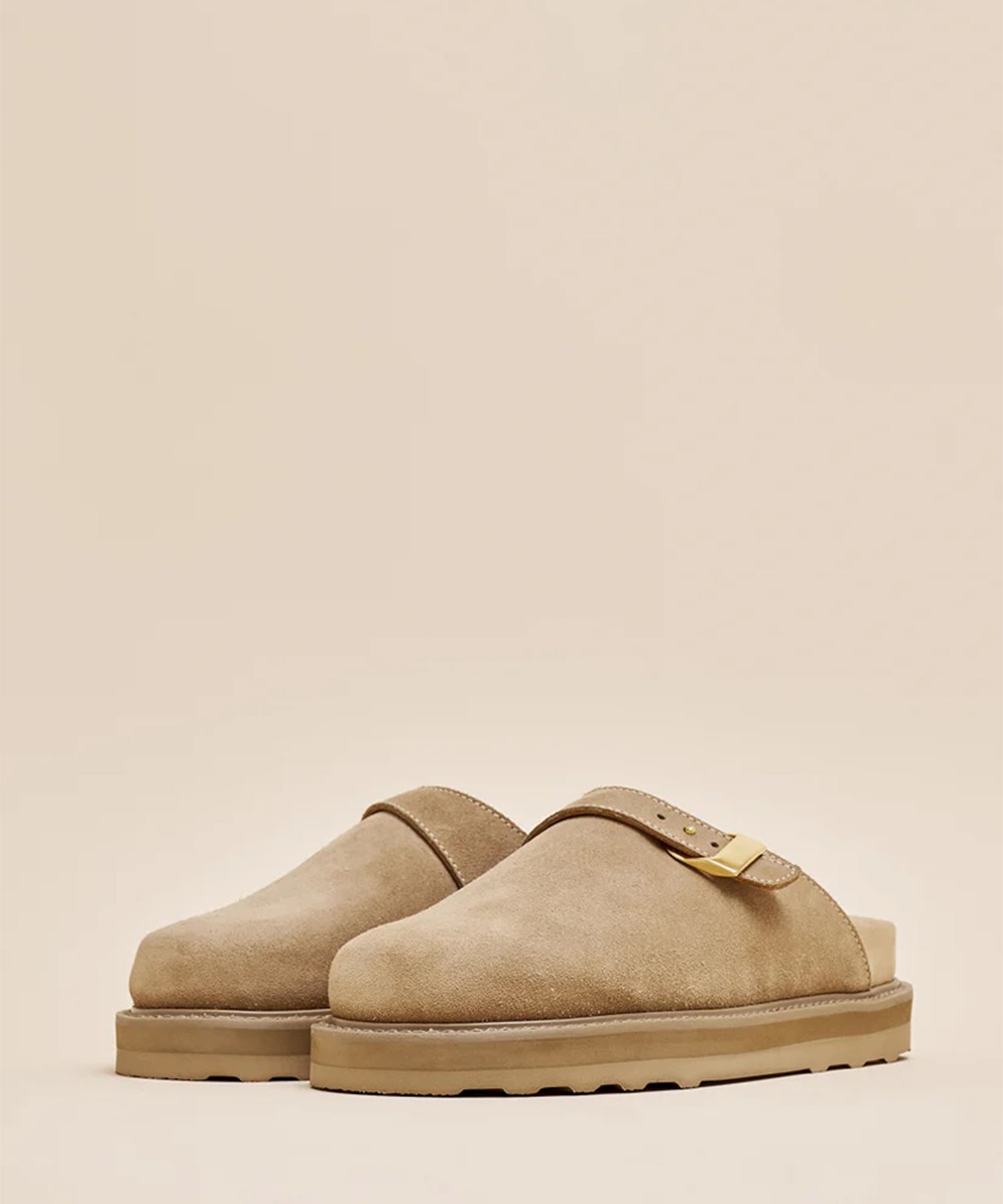 STRAP MULE BEIGE SUEDE
