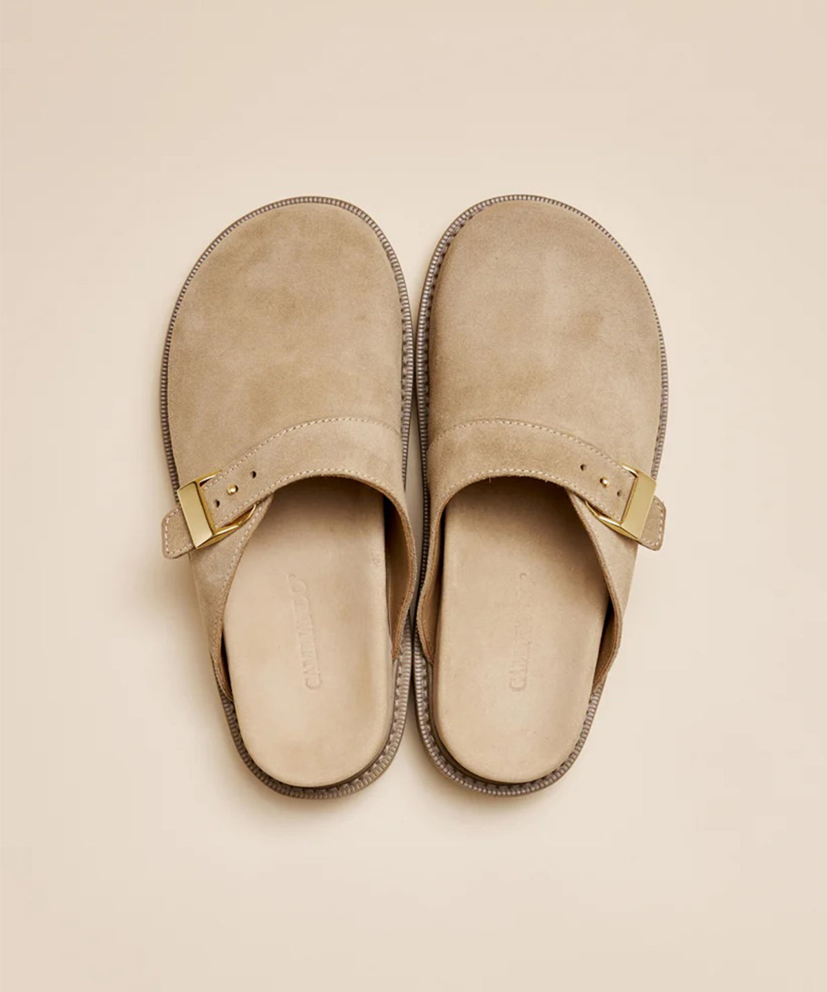 STRAP MULE BEIGE SUEDE