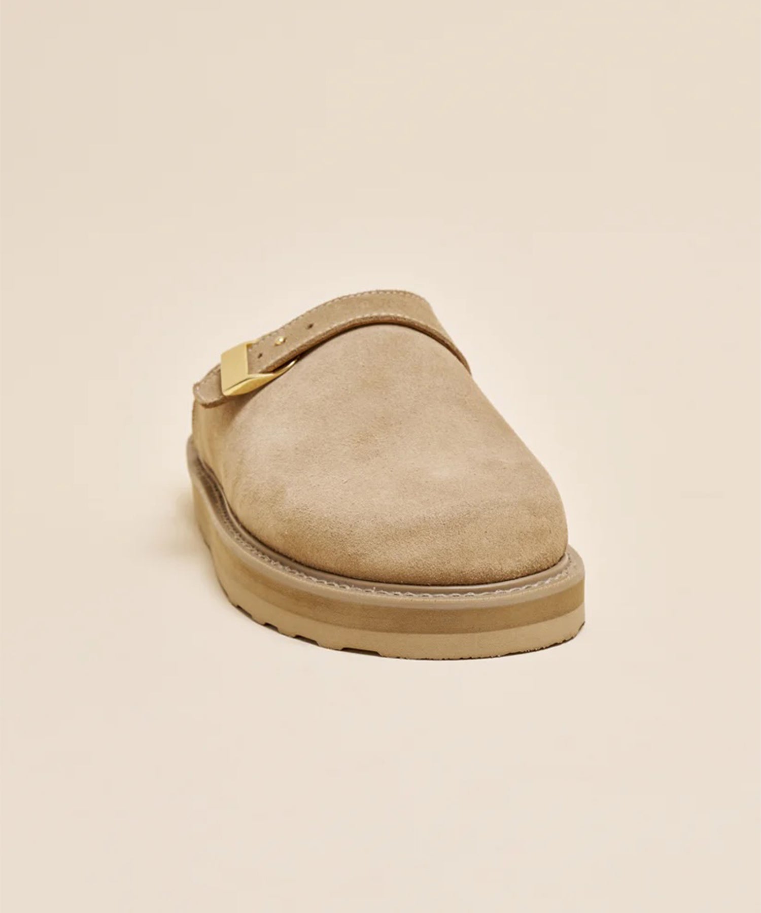 STRAP MULE BEIGE SUEDE