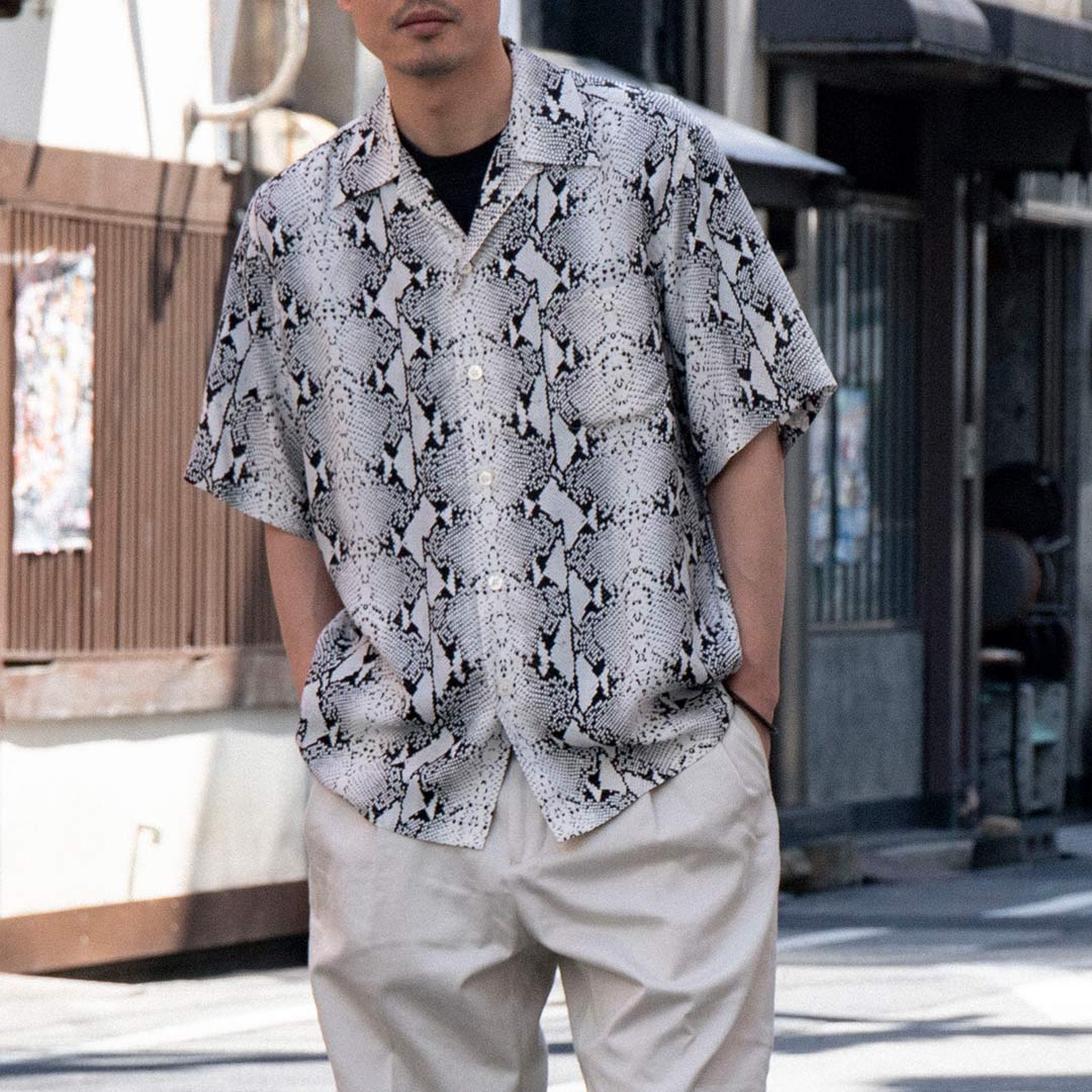 PYTHON OPEN COLLAR SHIRT - WACKO MARIA (ワコマリア) - tops (トップス) | FIGURE  ONLINE (フィギュアオンライン) 【公式通販】