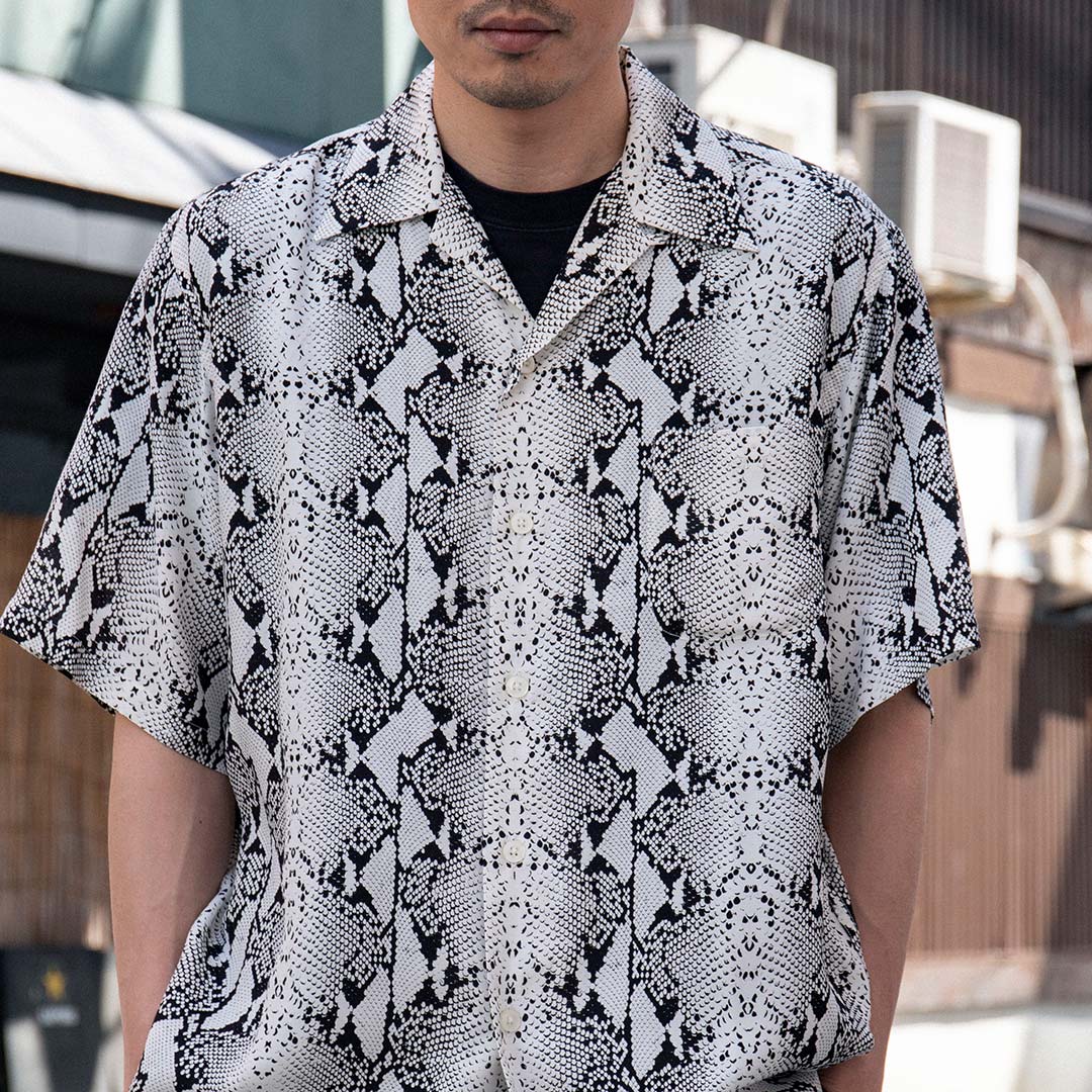 PYTHON OPEN COLLAR SHIRT - WACKO MARIA (ワコマリア) - tops 