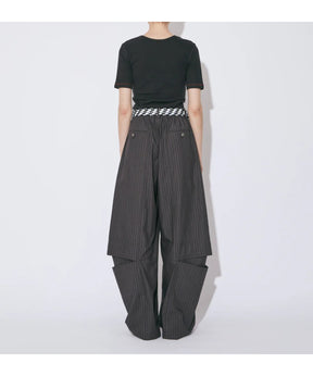 cotton suiting trompe loeil pants