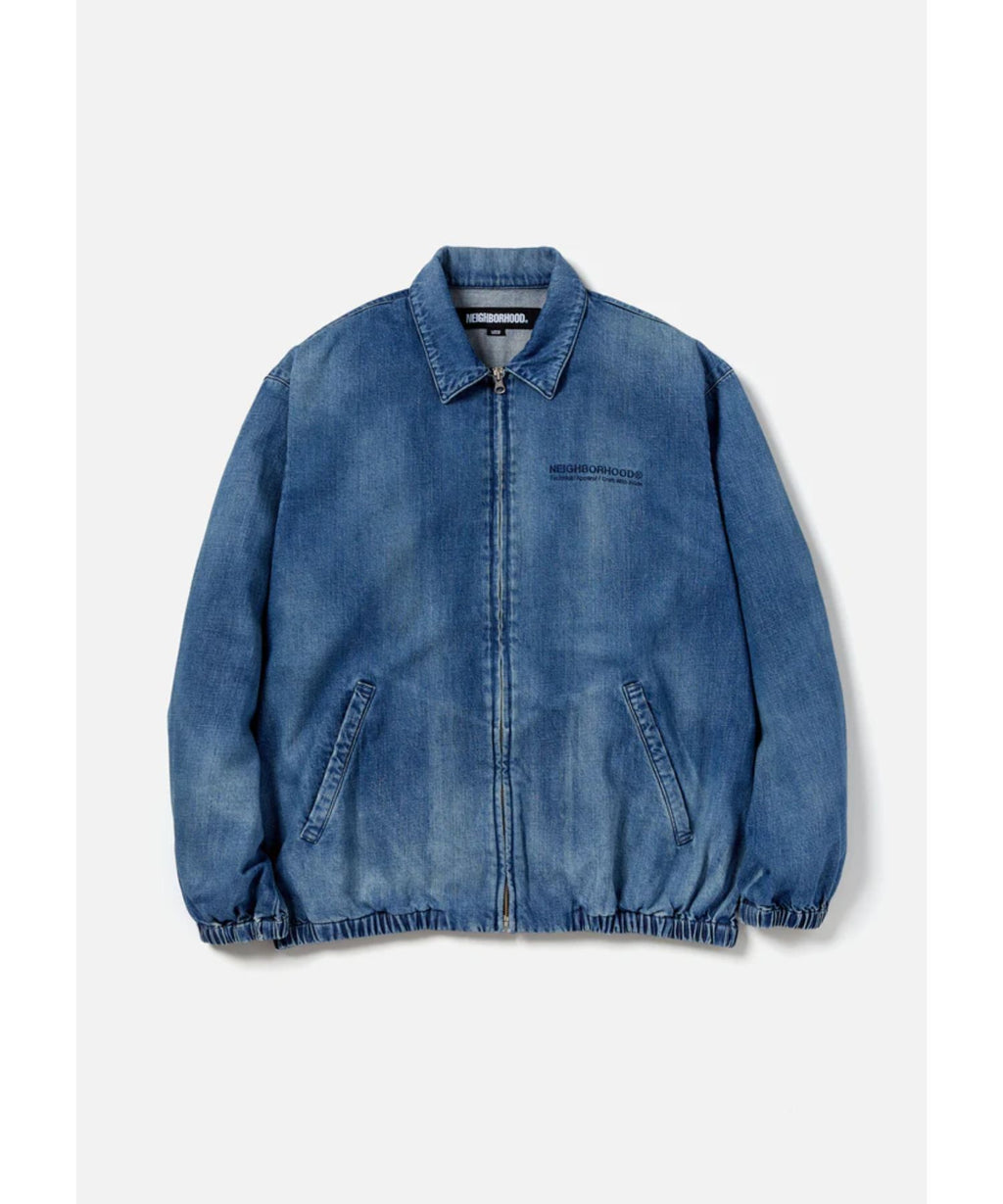 WASHED DENIM ZIP WORK JACKET - NEIGHBORHOOD (ネイバーフッド 