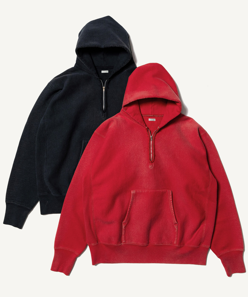 Vintage Half Zip Sweat Hoodie - A.PRESSE (アプレッセ) - tops 