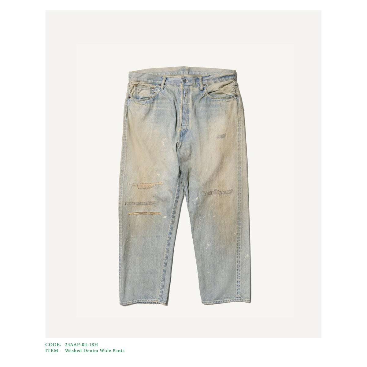 Washed Denim Wide Pants - A.PRESSE (アプレッセ) - bottom (ボトムス) | FIGURE ONLINE  (フィギュアオンライン) 【公式通販】