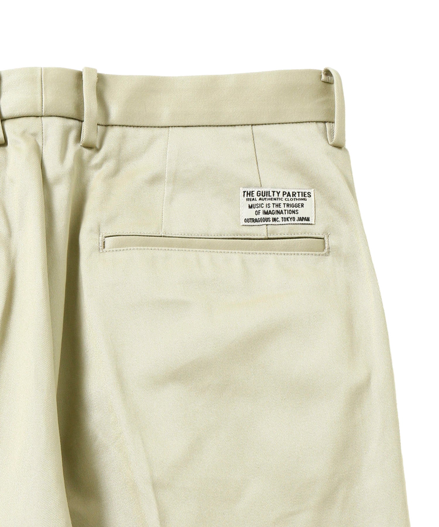 DOUBLE PLEATED CHINO TROUSERS