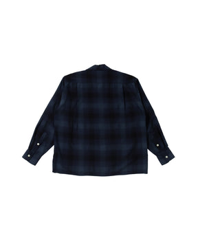 CHECK OPEN COLLAR SHIRT