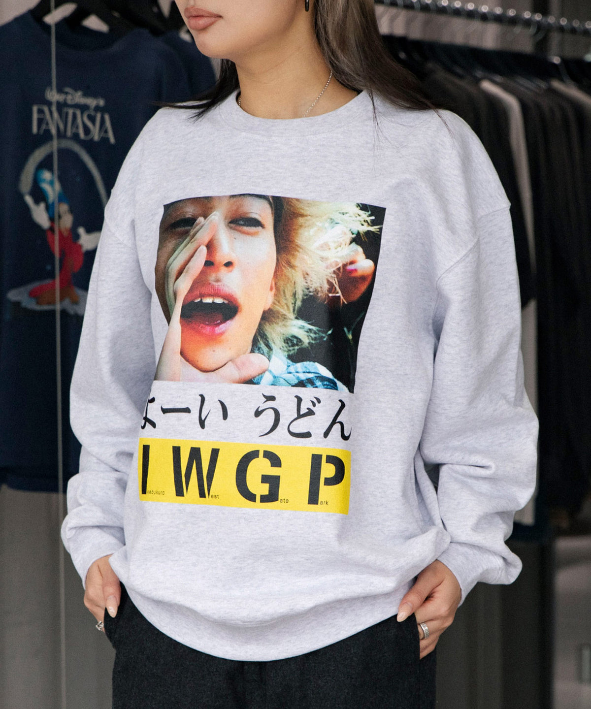 PHOTO MESSAGE SWEATSHIRT "よーいうどん"