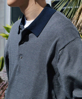 High Gauge L/S Striped Polo Shirts