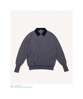 High Gauge L/S Striped Polo Shirts