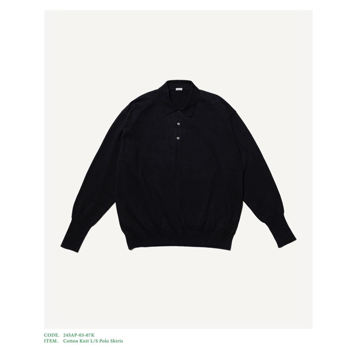 Cotton Knit L/S Polo Shirts - A.PRESSE (アプレッセ) - tops 