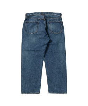 Washed Denim Wide Pants