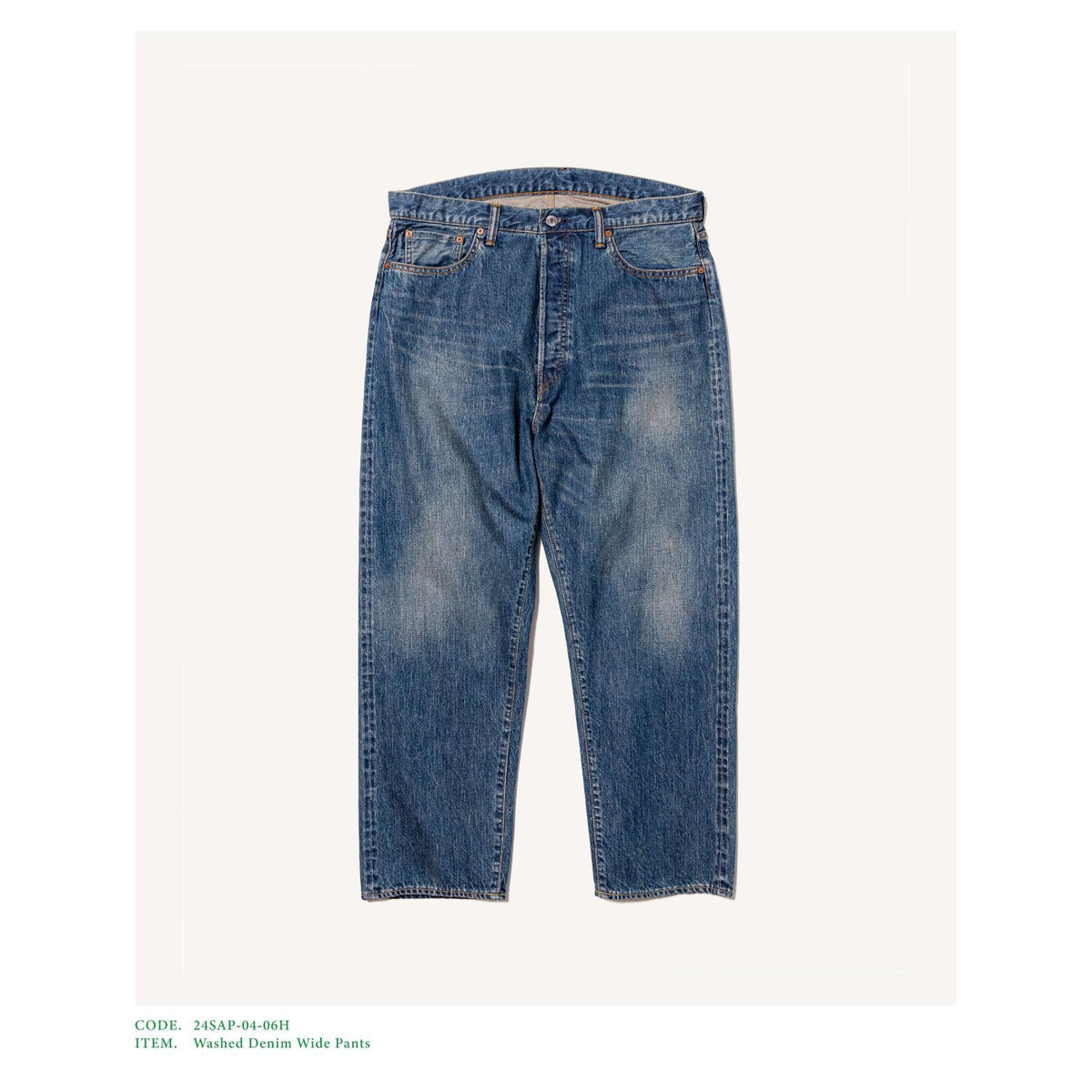 Washed Denim Wide Pants - A.PRESSE (アプレッセ) - bottom (ボトムス) | FIGURE ONLINE  (フィギュアオンライン) 【公式通販】