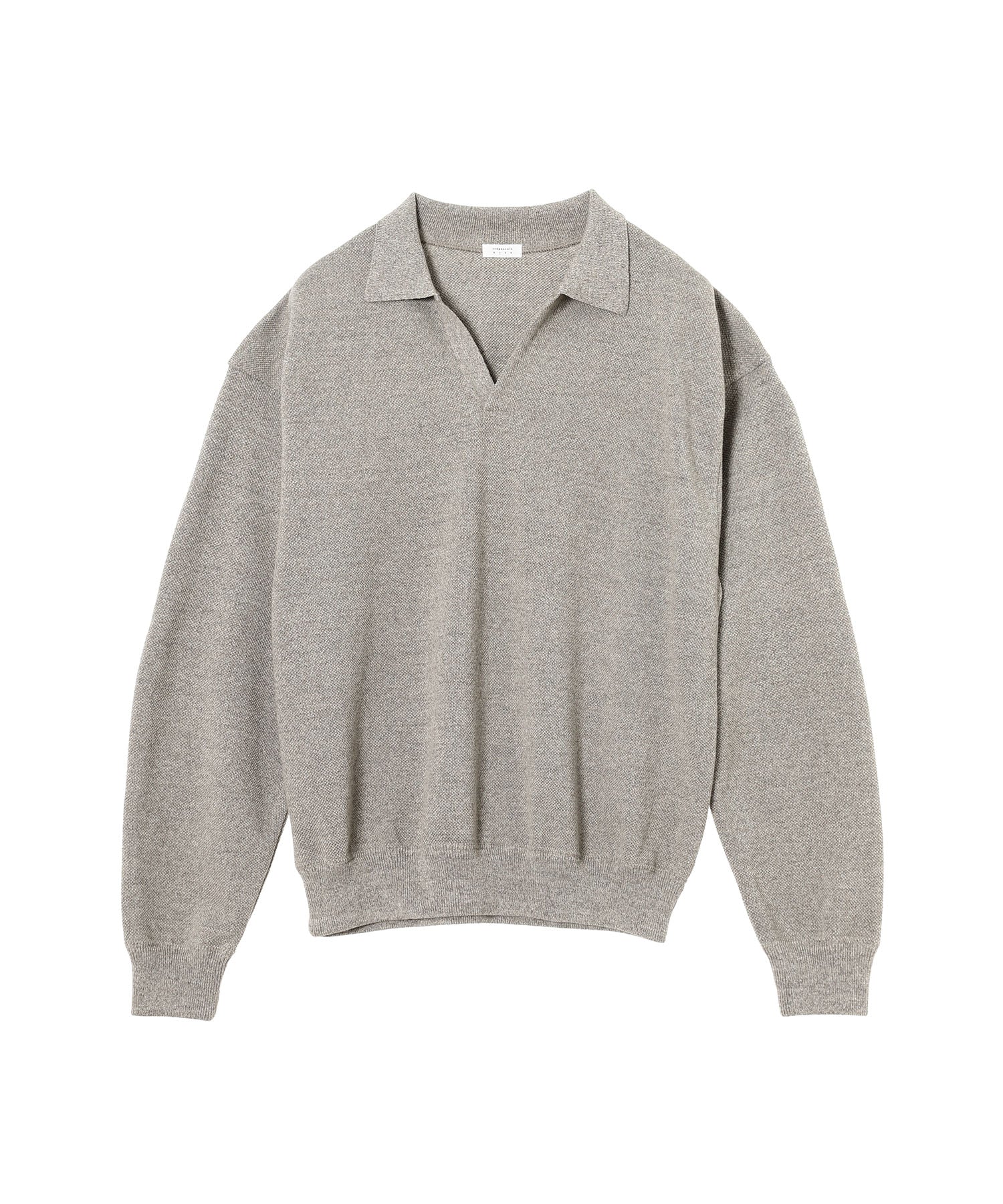 クレプスキュール　Moss Stitch Skipper crepuscule (クレプスキュール) M-G Knit Polo C/W Moss Stitch