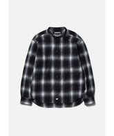 HOMBRE CHECK BAND COLLAR SHIRT LS