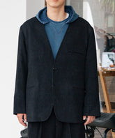 Silk Cashmere Tweed Collarless Jacket