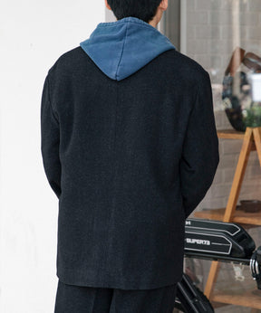 Silk Cashmere Tweed Collarless Jacket