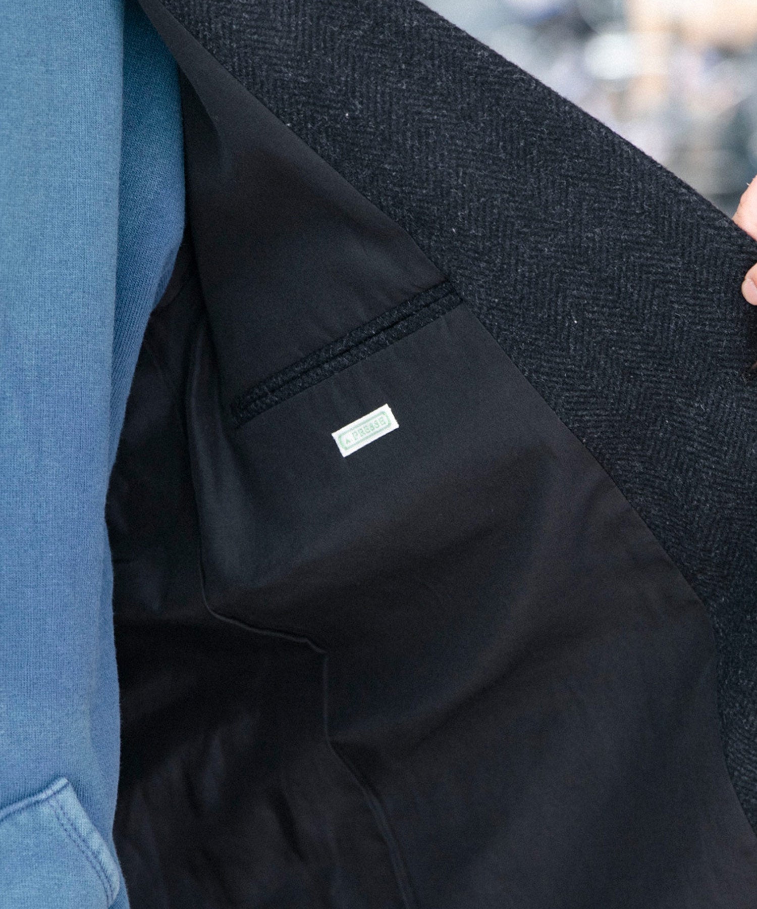 Silk Cashmere Tweed Collarless Jacket