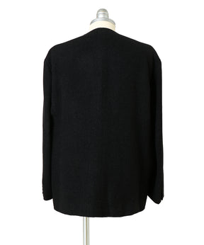 Silk Cashmere Tweed Collarless Jacket